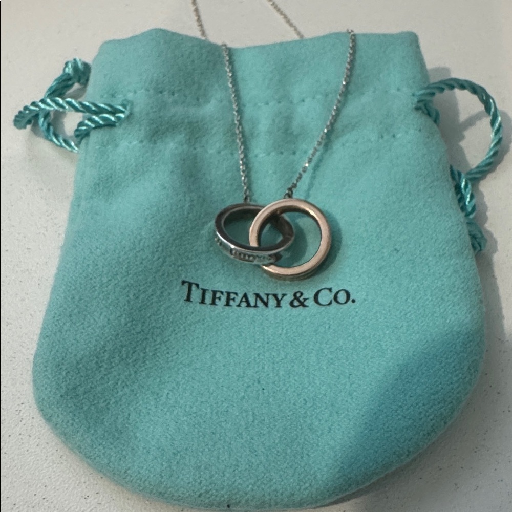 Tiffany & Co. Silver and Rubedo Rose Gold 1837 Interlocking Pendant